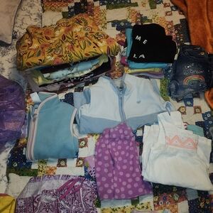 Kids Clothing Bundle with Blue Jacket and Purple Leggings